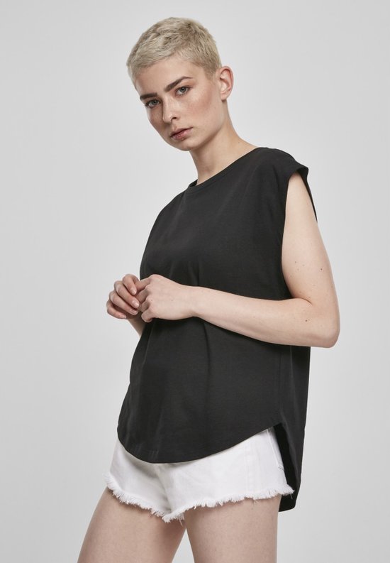 Urban Classics - Basic Shaped Dames T-shirt - L - Zwart
