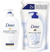Dove verzorgende handzeep 250ml pompje + Navulling 500ml