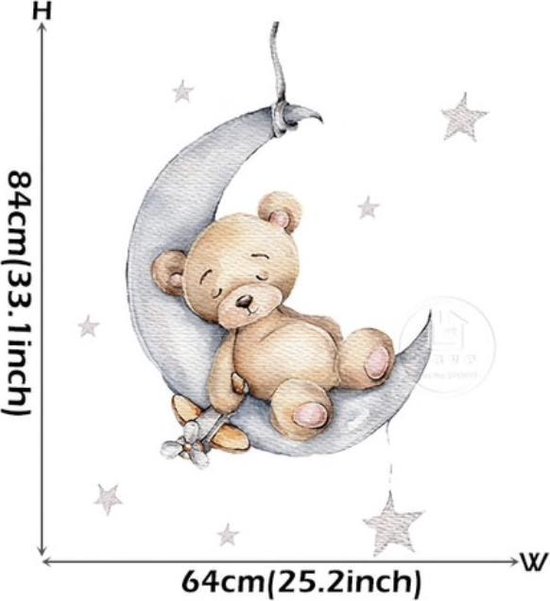 Beer Wolk Sterren En Maan Sticker 2 Stuks Kinderkamer Muursticker Beer Konijn Bear Cloud Muurstickers Kinderkamer Muursticker Sterren Maan Wolken Kinderkamer Voor Kinderkamer Babykamer Speelkamer