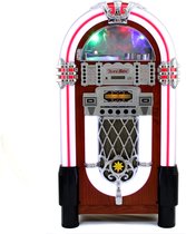 Retro jukebox met verlichting - zwart - 105 cm - 7-kleuren led