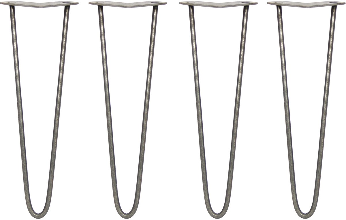 MonsterShop Skiski hairpin tafelpoten - staal - 4x40,6cm - 2 staven 10 mm