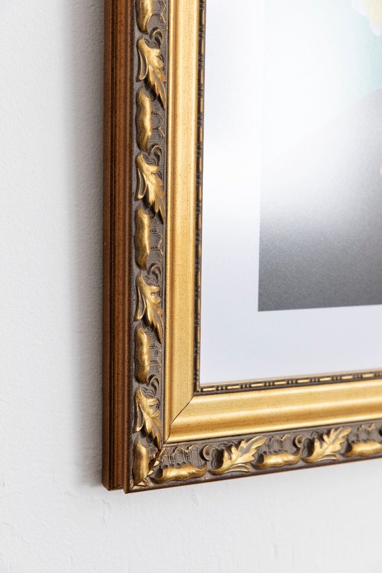 Elegante salontafel MODERN BAROK 100cm zwart opaal glas gouden poten