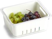Zeller Present Groente en fruit bakjes koelkast wit - 14737 - Met deksel