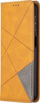 Samsung Galaxy A32 5G Hoesje - Mobigear - Rhombus Slim Serie - Kunstlederen Bookcase - Cognac - Hoesje Geschikt Voor Samsung Galaxy A32 5G