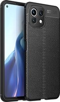 Xiaomi Mi 11 Lite Hoesje - Mobigear - Luxury Serie - TPU Backcover - Zwart - Hoesje Geschikt Voor Xiaomi Mi 11 Lite