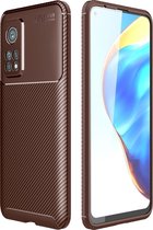 Xiaomi Mi 10T Pro Hoesje - Mobigear - Racing Serie - TPU Backcover - Bruin - Hoesje Geschikt Voor Xiaomi Mi 10T Pro