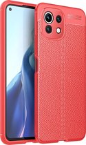 Mobigear Hoesje geschikt voor Xiaomi Mi 11 Lite Telefoonhoesje Flexibel TPU | Mobigear Luxury Backcover | Mi 11 Lite Case | Back Cover - Rood