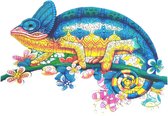Jigsaw Chameleon Nieuw model 2021 | A3 grootste model| houten puzzel | 200 stukjes |Houten dierenpuzzel| | meer dan 50 verschillende modellen