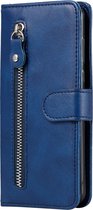 Huawei P40 Lite 5G Hoesje - Mobigear - Zipper Serie - Kunstlederen Bookcase - Blauw - Hoesje Geschikt Voor Huawei P40 Lite 5G