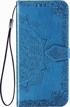 LG K61 Hoesje - Mobigear - Mandala Serie - Kunstlederen Bookcase - Blauw - Hoesje Geschikt Voor LG K61