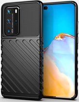 Huawei P40 Pro Hoesje - Mobigear - Groove Serie - TPU Backcover - Zwart - Hoesje Geschikt Voor Huawei P40 Pro