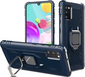 Samsung Galaxy A41 Hoesje - Mobigear - Armor Ring Serie - Hard Kunststof Backcover - Blauw - Hoesje Geschikt Voor Samsung Galaxy A41