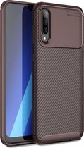 Mobigear Racing Telefoonhoesje geschikt voor OPPO Reno 3 4G Hoesje Flexibel TPU Backcover - Bruin