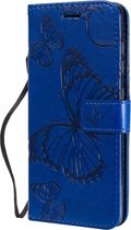 Samsung Galaxy A41 Hoesje - Mobigear - Butterfly Serie - Kunstlederen Bookcase - Blauw - Hoesje Geschikt Voor Samsung Galaxy A41