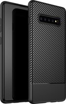 Mobigear Racing TPU Backcover Hoesje - Geschikt voor Samsung Galaxy S10 Plus - Zwart