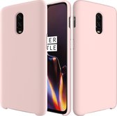 OnePlus 6T Hoesje - Mobigear - Color Serie - Siliconen Backcover - Roze - Hoesje Geschikt Voor OnePlus 6T