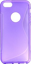 Apple iPhone SE (2016) Hoesje - Mobigear - S-Line Serie - TPU Backcover - Paars - Hoesje Geschikt Voor Apple iPhone SE (2016)