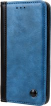 Apple iPhone Xs Max Hoesje - Mobigear - Duo Color Serie - Kunstlederen Bookcase - Blauw - Hoesje Geschikt Voor Apple iPhone Xs Max