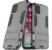 Apple iPhone 11 Hoesje - Mobigear - Armor Stand Serie - Hard Kunststof Backcover - Grijs - Hoesje Geschikt Voor Apple iPhone 11