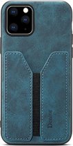 Apple iPhone 11 Pro Hoesje - Mobigear - Card Pocket Serie - Hard Kunststof Backcover - Blauw - Hoesje Geschikt Voor Apple iPhone 11 Pro