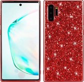 Samsung Galaxy Note 10 Plus Hoesje - Mobigear - Glitter Serie - TPU Backcover - Rood - Hoesje Geschikt Voor Samsung Galaxy Note 10 Plus