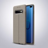 Samsung Galaxy S10 Plus Hoesje - Mobigear - Luxury Serie - TPU Backcover - Grijs - Hoesje Geschikt Voor Samsung Galaxy S10 Plus