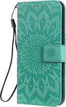 Apple iPhone 11 Pro Max Hoesje - Mobigear - Mandala Serie - Kunstlederen Bookcase - Turquoise - Hoesje Geschikt Voor Apple iPhone 11 Pro Max