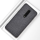 Mobigear Hoesje geschikt voor OnePlus 7 Telefoonhoesje Hardcase | Mobigear Fabric Backcover | 7 Case | Back Cover - Grijs