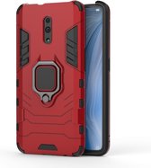 OPPO Reno Hoesje - Mobigear - Armor Ring Serie - Hard Kunststof Backcover - Rood - Hoesje Geschikt Voor OPPO Reno