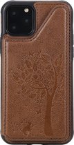 Apple iPhone 11 Pro Hoesje - Mobigear - Embossed Serie - Hard Kunststof Backcover - Bruin - Hoesje Geschikt Voor Apple iPhone 11 Pro