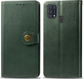 Mobigear Snap Button Bookcase Hoesje - Geschikt voor Samsung Galaxy M31 - Gsm case - Groen