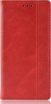 Motorola Moto G8 Plus Hoesje - Mobigear - Sensation Serie - Kunstlederen Bookcase - Rood - Hoesje Geschikt Voor Motorola Moto G8 Plus