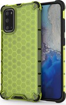 Samsung Galaxy S20 Hoesje - Mobigear - Honeycomb Serie - Hard Kunststof Backcover - Groen - Hoesje Geschikt Voor Samsung Galaxy S20