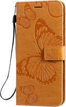 Xiaomi Redmi Note 8T Hoesje - Mobigear - Butterfly Serie - Kunstlederen Bookcase - Cognac - Hoesje Geschikt Voor Xiaomi Redmi Note 8T