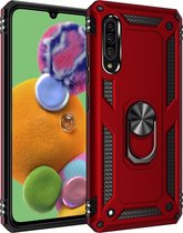 Mobigear Armor Ring Backcover Hoesje - Geschikt voor Samsung Galaxy A90 - Gsm case - Rood