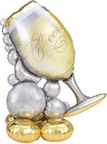 Folieballon airloonz bubble champagne glas geslaags-oud en nieuw-verjaardag