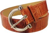 Moderne Dames Riem - Handgemaakt - Oranjebruin - 95 cm