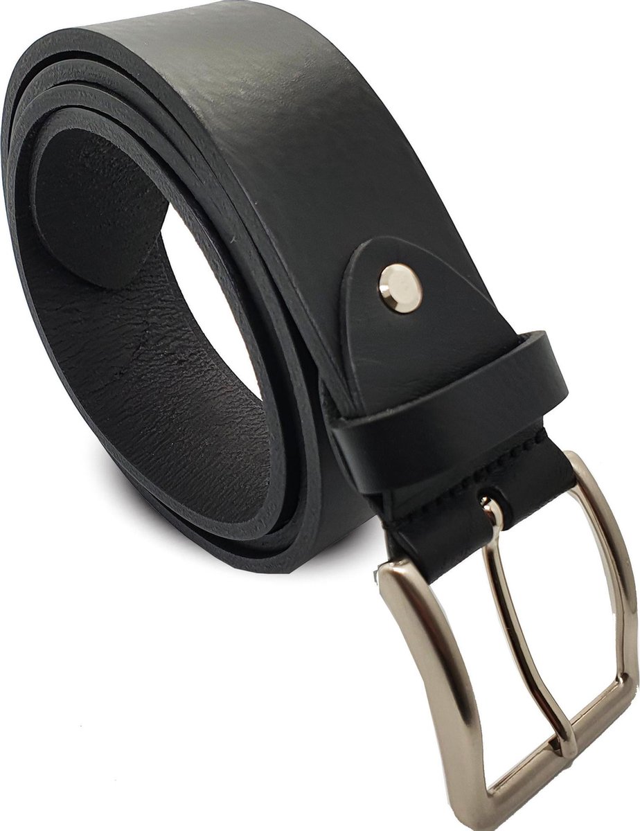 Safekeepers leren riem heren - heren riemen - dames riemen - leren riemen riemen heren zwart -  leren riemen 4 cm breed  zwart - 125