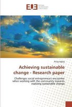 Achieving sustainable change - Research paper