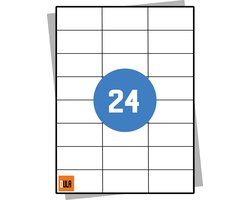 DULA Etiketten - Stickervellen A4 - 24 stickers per vel - 70 x 37 mm - 100 vel