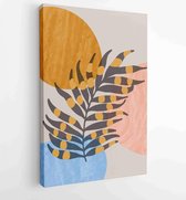 Botanical wall art vector background set. Foliage line art drawing with watercolor 3 - Moderne schilderijen – Vertical – 1904693065 - 50*40 Vertical