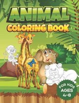 Animal Coloring Book Kids Ages 4-8