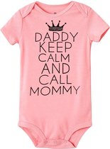 Baby romper Daddy Keep Calm and Call Mommy - baby - romper - roze - babykleding - kinderkleding