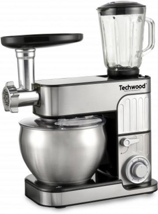 Techwood RVS Keukenmachine TRO-1726 – 3-in-1 - Mixen - Blender – Vleesmolen