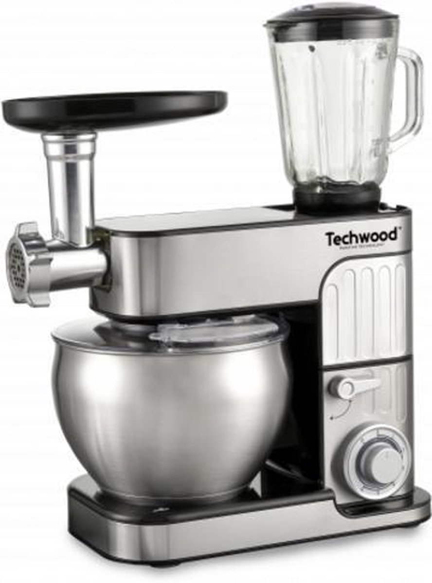 Techwood TRO1726 RVS Keukenmachine 3-in-1 Staande Mixer – Blender – Vleesmolen 7 L