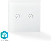 Wi-Fi smart lichtschakelaar |  SmartLife Wandschakelaar | Wi-Fi | Duaal | Muurmontage | 86 mm | 86 mm | 1000 W | Android™ & iOS | Glas | Wit SmartLife Wandschakelaar | Wi-Fi | Duaal | Muurmon