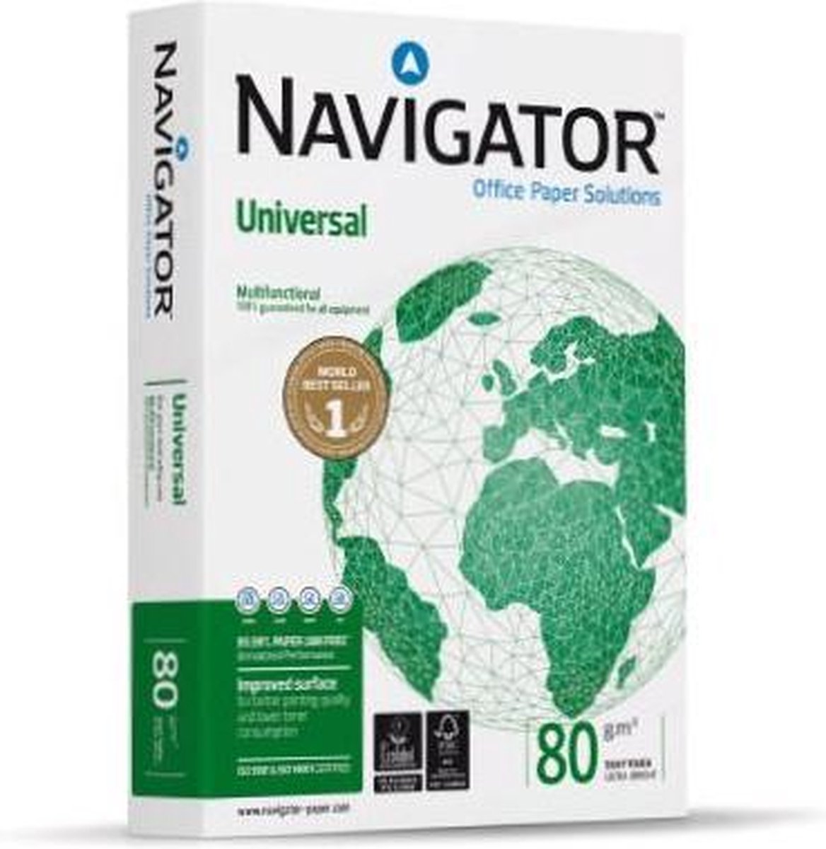 Kopieerpapier Navigator Universal A4 80 gram 1 doos met 5 pakken á 500  vellen | bol.com