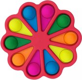 Fidget Toys - Dimpl Digits - simple dimple XL - popit XL - Pop it XL - Flower - bloem - rood - 18cm