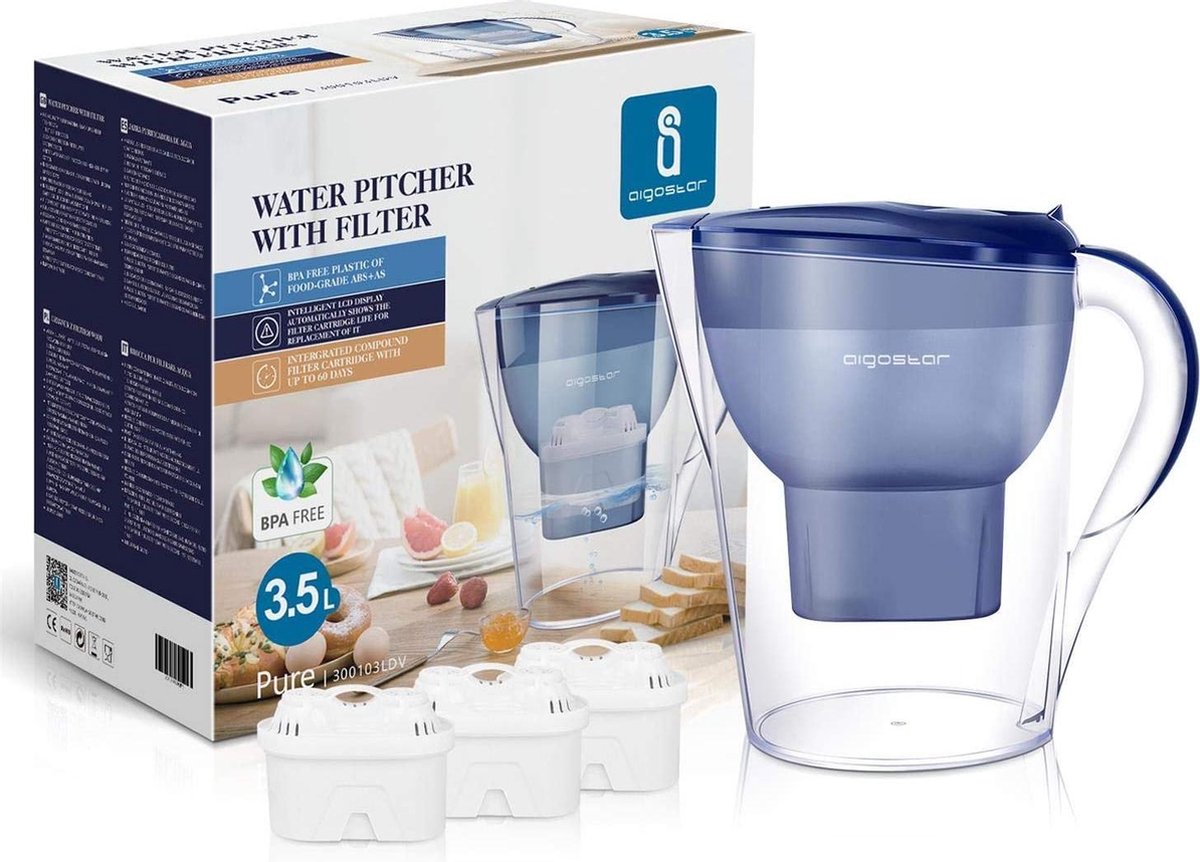 Filtre à eau Philips AWP2936WH/10 Filtre à eau en carafe 3 l Transparent,  Wit