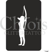 Chloïs Glittertattoo Sjabloon 5 Stuks - Archery Jamy - CH6541 - 5 stuks gelijke zelfklevende sjablonen in verpakking - Geschikt voor 5 Tattoos - Nep Tattoo - Geschikt voor Glitter